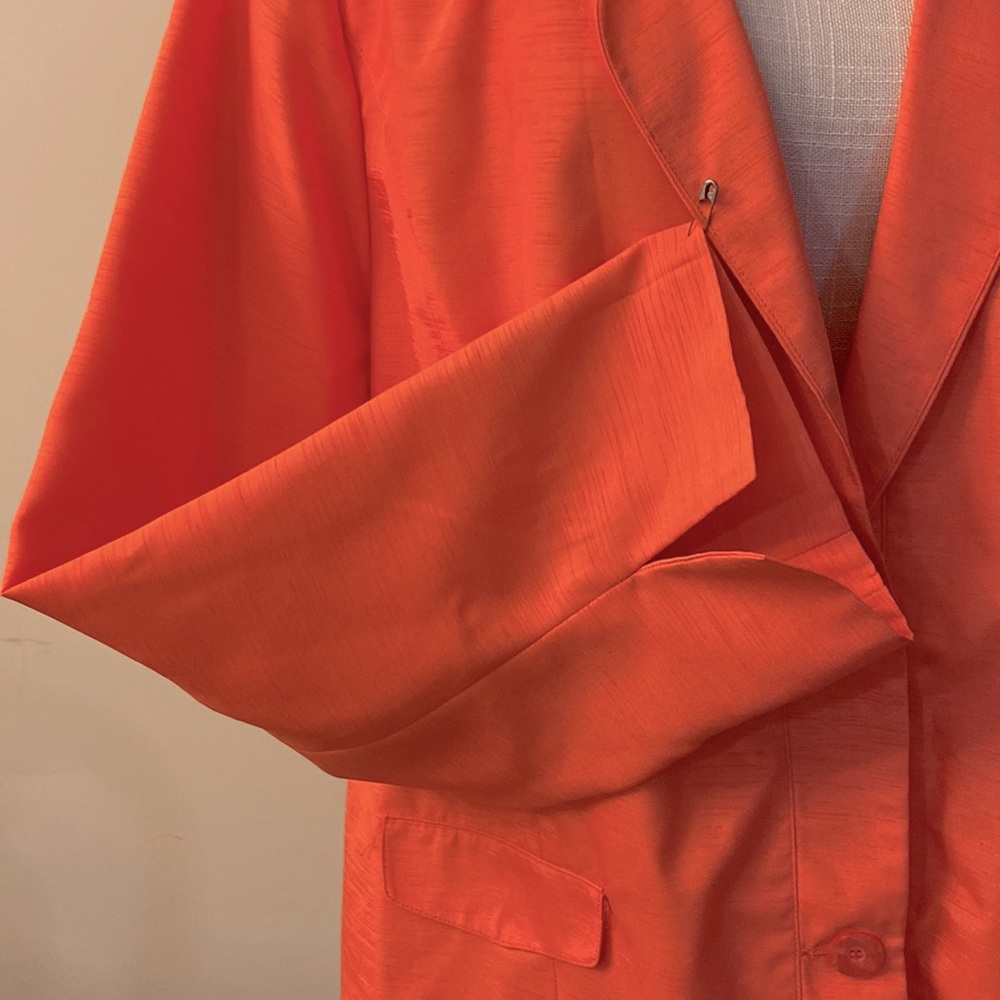 Maggie Barnes women’s plus blazer / jacket orange shine bright fabric size 2X - Picture 6 of 13